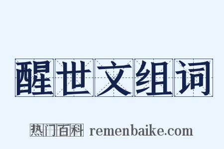 醒世文组词是什么意思的图片